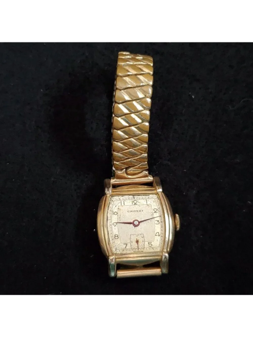 Vintage Mens Calvert Watch Gold Filled Expansion Band READ